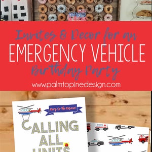 Emergency Vehicles Birthday Banner, Firefighter Party Decor, Rescue Cars Birthday, Boy Birthday Banner, Birthday Banner, Rescue Vehicles image 8