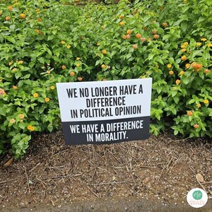 social justice yard sign with anti trump message