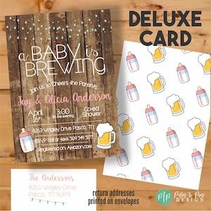 A Baby is Brewing Invitation, Beer Baby Shower Invitation, Beer Baby Shower, co ed baby shower invitation, co ed baby shower invite, beer image 2