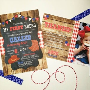 Cowboy birthday invitation, Cowgirl birthday invitation, Western birthday invitation, First Birthday Invite, Cowboy first birthday, Western image 6