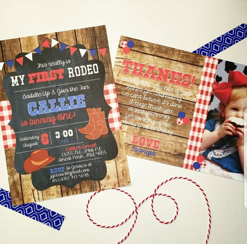 Cowboy birthday invitation, Cowgirl birthday invitation, Western birthday invitation, First Birthday Invite, Cowboy first birthday, Western image 6