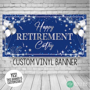 Retirement Personalized Banner, Custom Retirement Celebration Banner, Retirement Sign, Retirement Party Decor, Retirement Party Backdrop