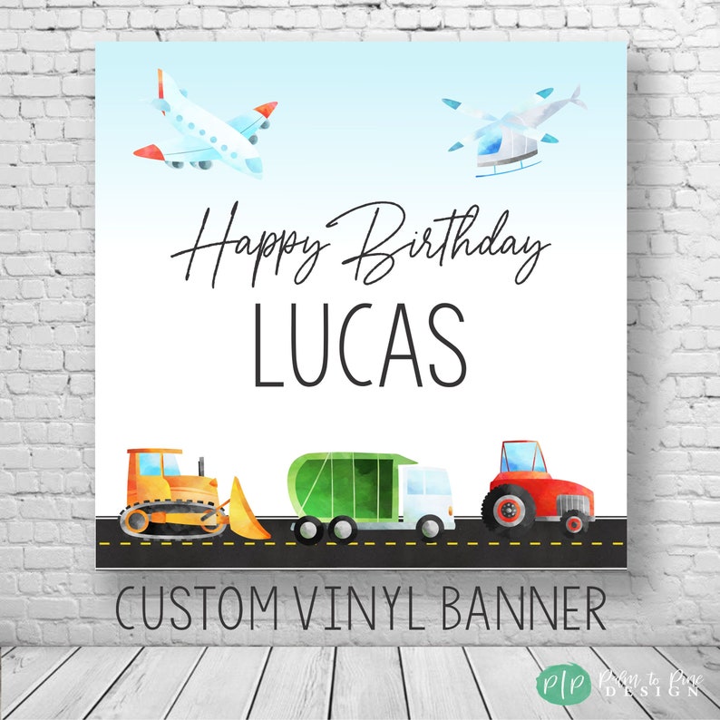 Things that Go Backdrop, Transportation Birthday Banner, Boys Vehicles Birthday Backdrop, Transportation Step & Repeat Banner, Vehicles Sign image 5