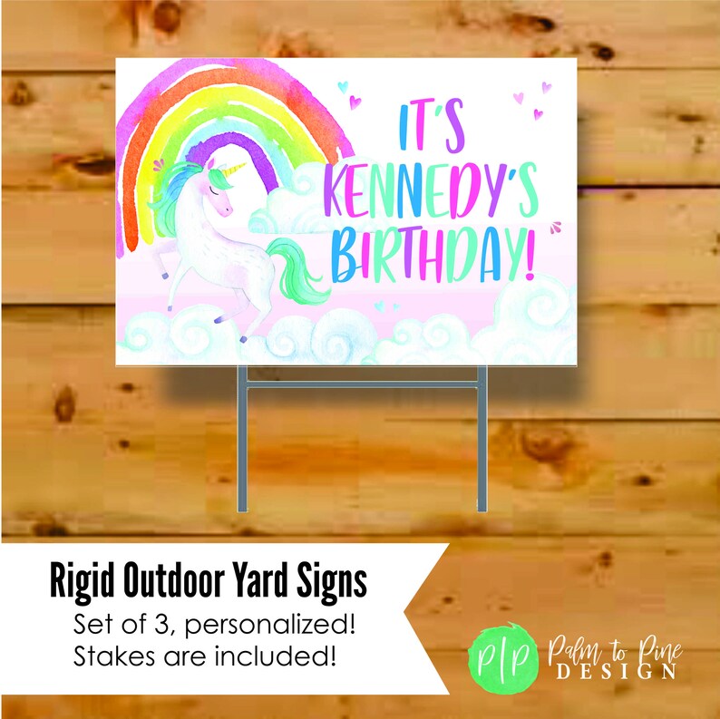 Unicorn Birthday Yard Signs Quarantine Banner Unicorn Yard Etsy