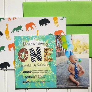 Jungle Themed Birthday Invite Jungle Birthday Invitation - Etsy