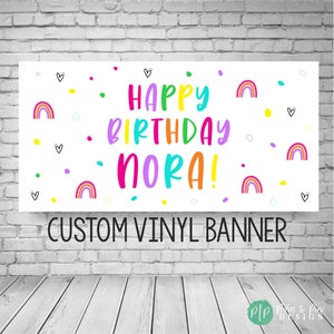 Birthday Banner for girl, Happy birthday banner personalized, Tween birthday banner, Rainbow banner, rainbow party decoration, girl birthday