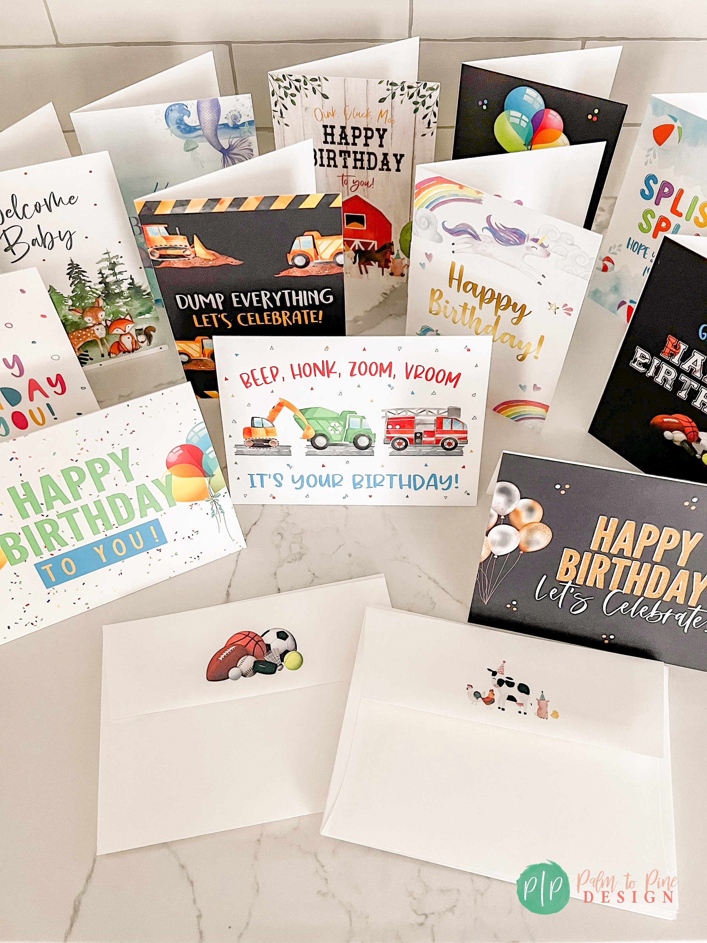 Birthday Card Variety Pack: 12 Folded Celebration Greeting Cards ...