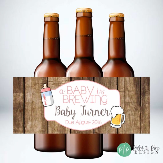 A Baby is Brewing Beer Bottle Labels Baby Shower Beer Bottle Etsy