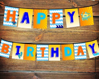 Pool Party Banner, Splash Party Decorations, Splish Splash Birthday Decor, Happy Birthday Banner, Pool Party Decorations, Splish Splash Bday