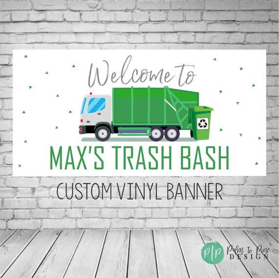 Garbage Truck Birthday Trash Bash Birthday Banner Garbage