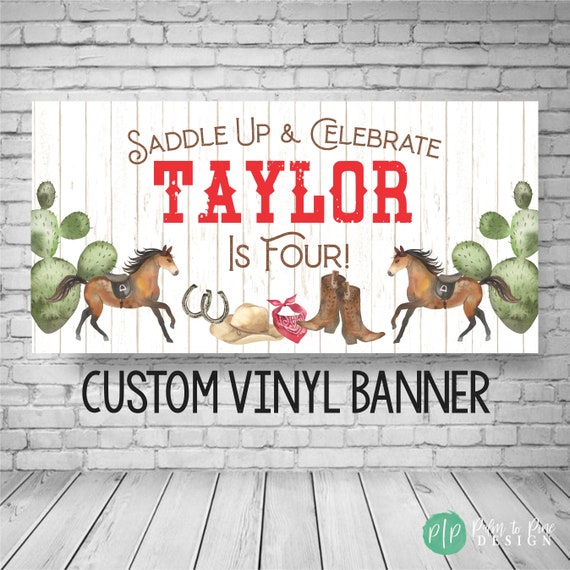 Cowboy Birthday Banner, Cowboy Party Decor, Cowgirl Birthday, Western Birthday Banner, Birthday Banner, Horse Birthday Banner, Cowgirl Party Il_570xn