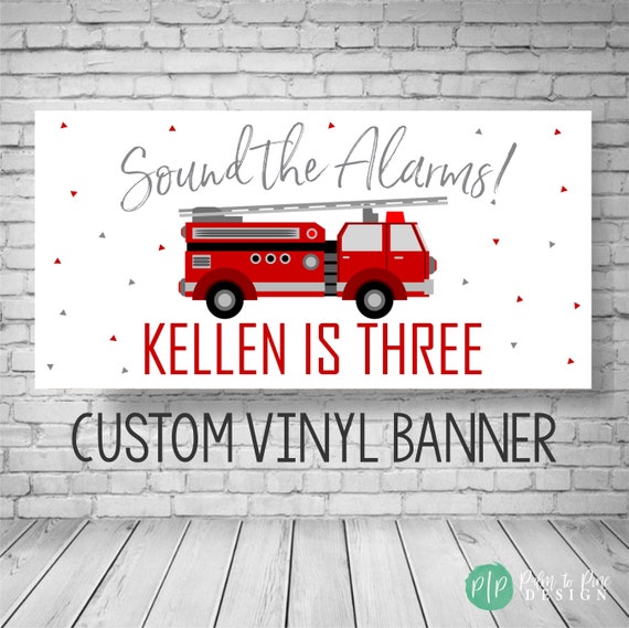 Firetruck truck birthday, Fire engine Birthday Banner, Firefighter Party Decor, Fire Fighter birthday Banner, Fireman birthday decorations, Il_570xn