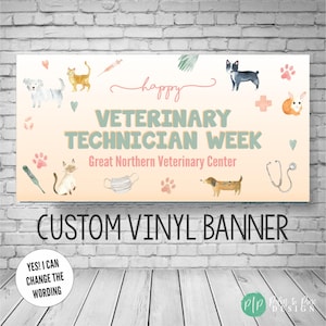 Veterinary Appreciation Banner, Personalized Vet Clinic Sign, Vet Tech Week Backdrop 2026