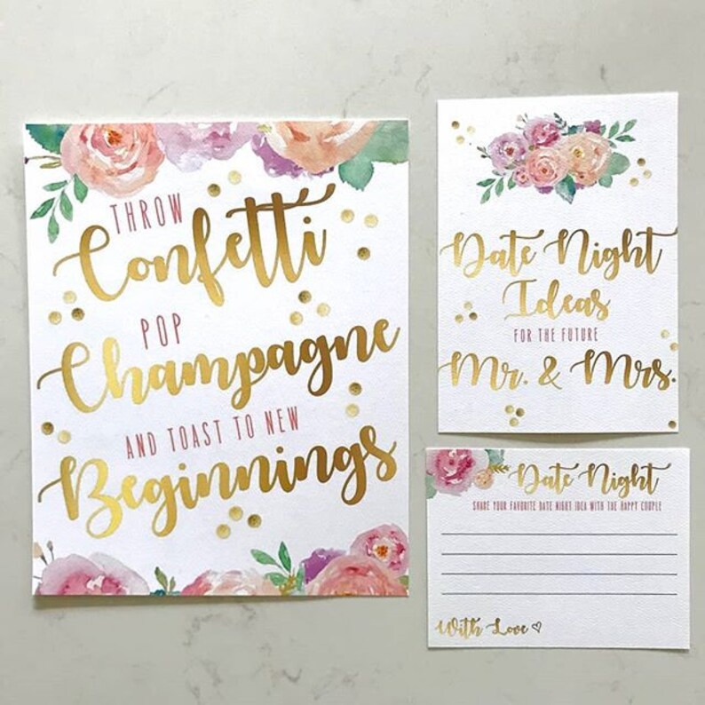 Date Night Printables Bridal Shower Date Night Ideas Date - Etsy