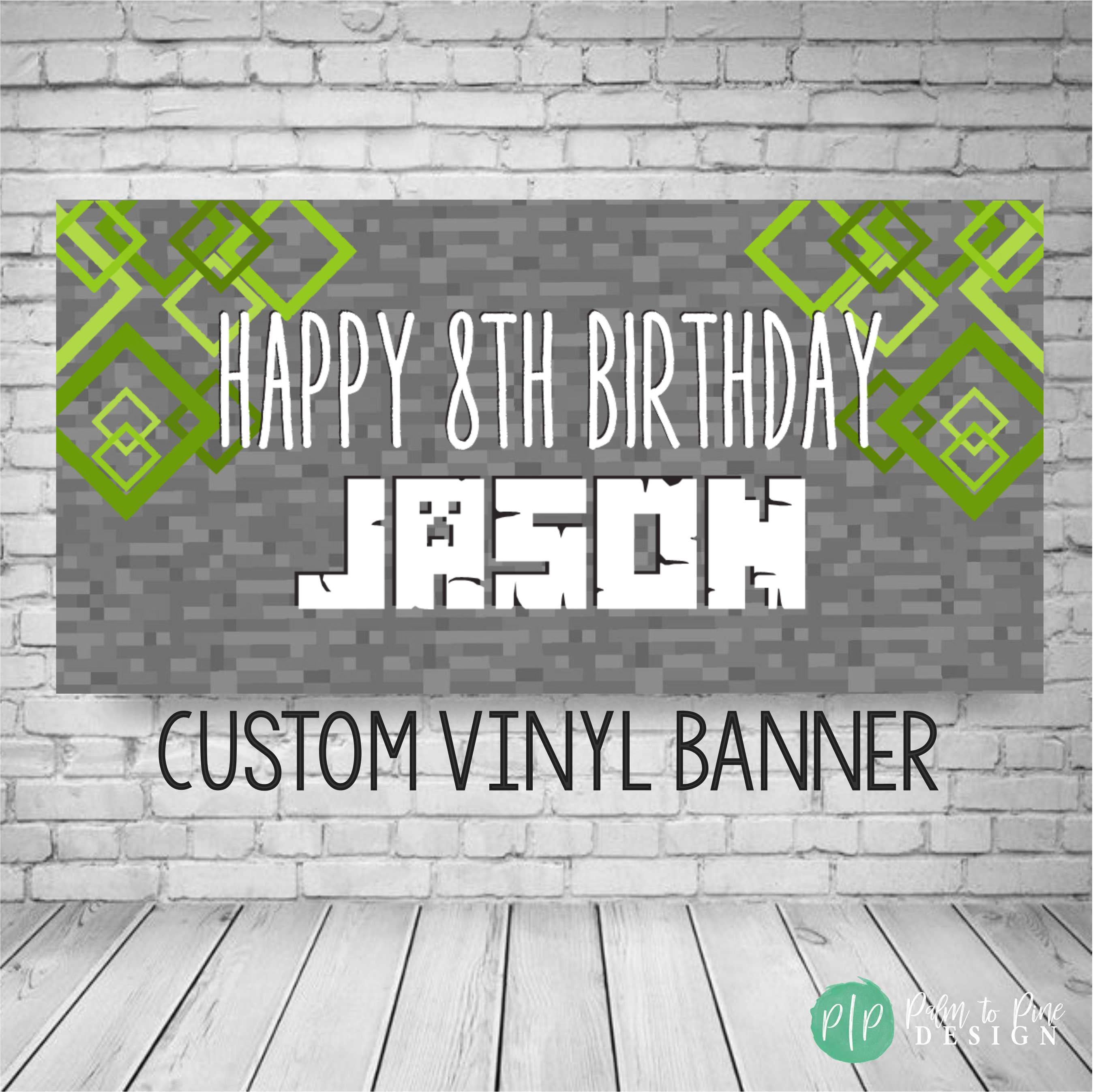Block Style Birthday Banner - Custom Print