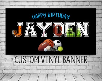 Sports Birthday Banner, Sports Banner, Sports Birthday Party Decorations, Sports Party Decor, Personalized Sports Banner, All Star Sports