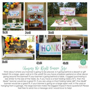 Dinosaur Birthday Banner, Girls Dino Party Decor, Custom Vinyl Backdrop (Color Options) image 11