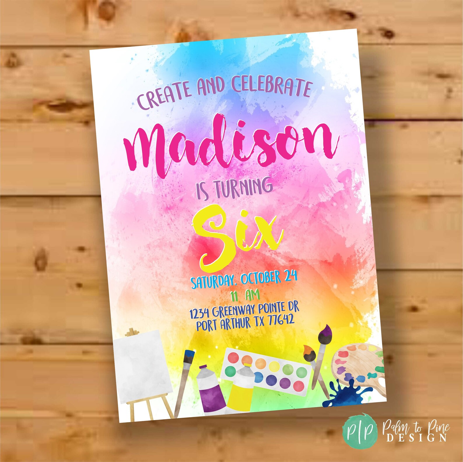 Paint Party Invite Paint Party Invitation Art Party Invite Etsy