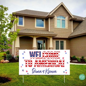 Welcome to America Banner, Welcome America Sign, America Banner