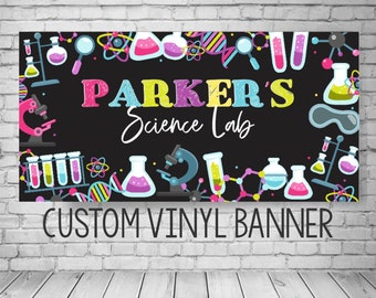 Science Birthday Banner, Science Birthday Party, Science Birthday Backdrop, Science banner, Science Party Decoration, Science Photo Backdrop