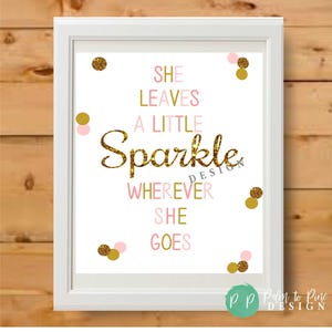 Pink and Gold Nursery Art Print: Sparkle Decor (Digital or Printed)