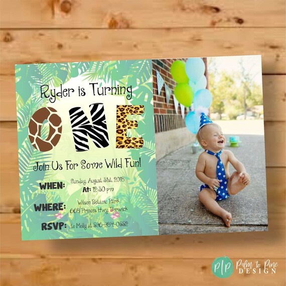 Jungle Themed Birthday Invite Jungle Birthday Invitation Etsy