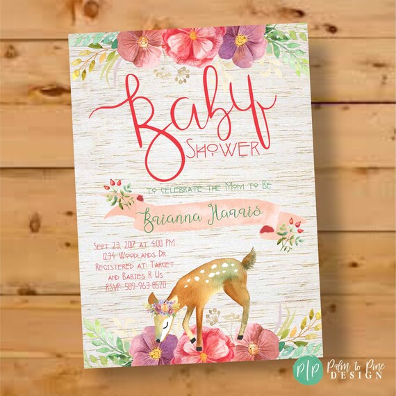 enchanted forest baby shower invitations