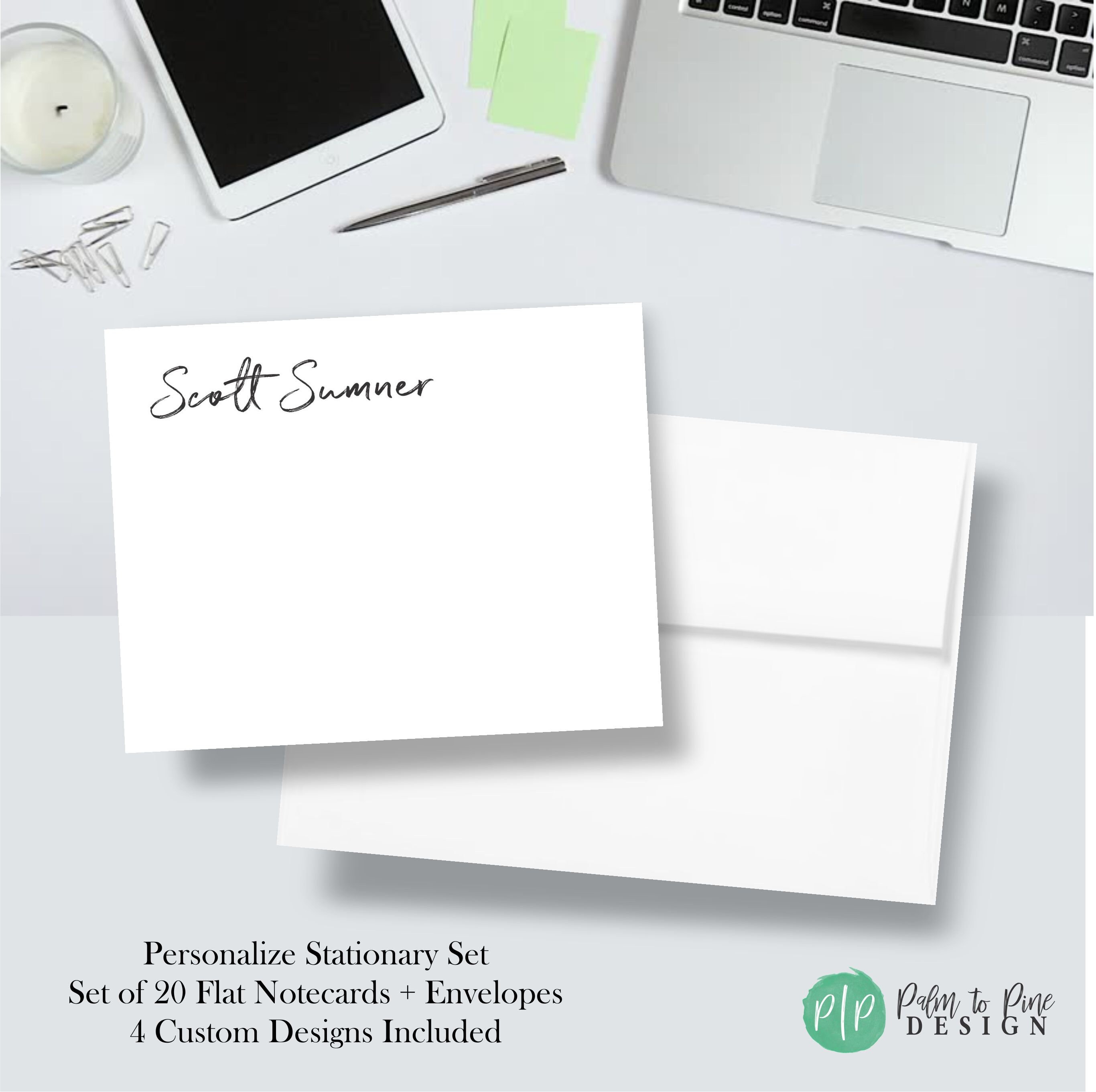 Personalized Stationery Notecards for Men, Custom Stationary Set - Etsy