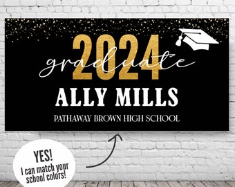 Graduation Party Banner, Graduation Banner, Graduation Decor, Graduation Backdrop, College Graduation Banner, High School Graduation Decor