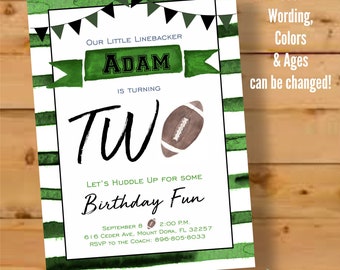 First Birthday Invitation, Football Invitation, Football Invite, Football Birthday Invite, Football 1st Birthday, Football First Birthday