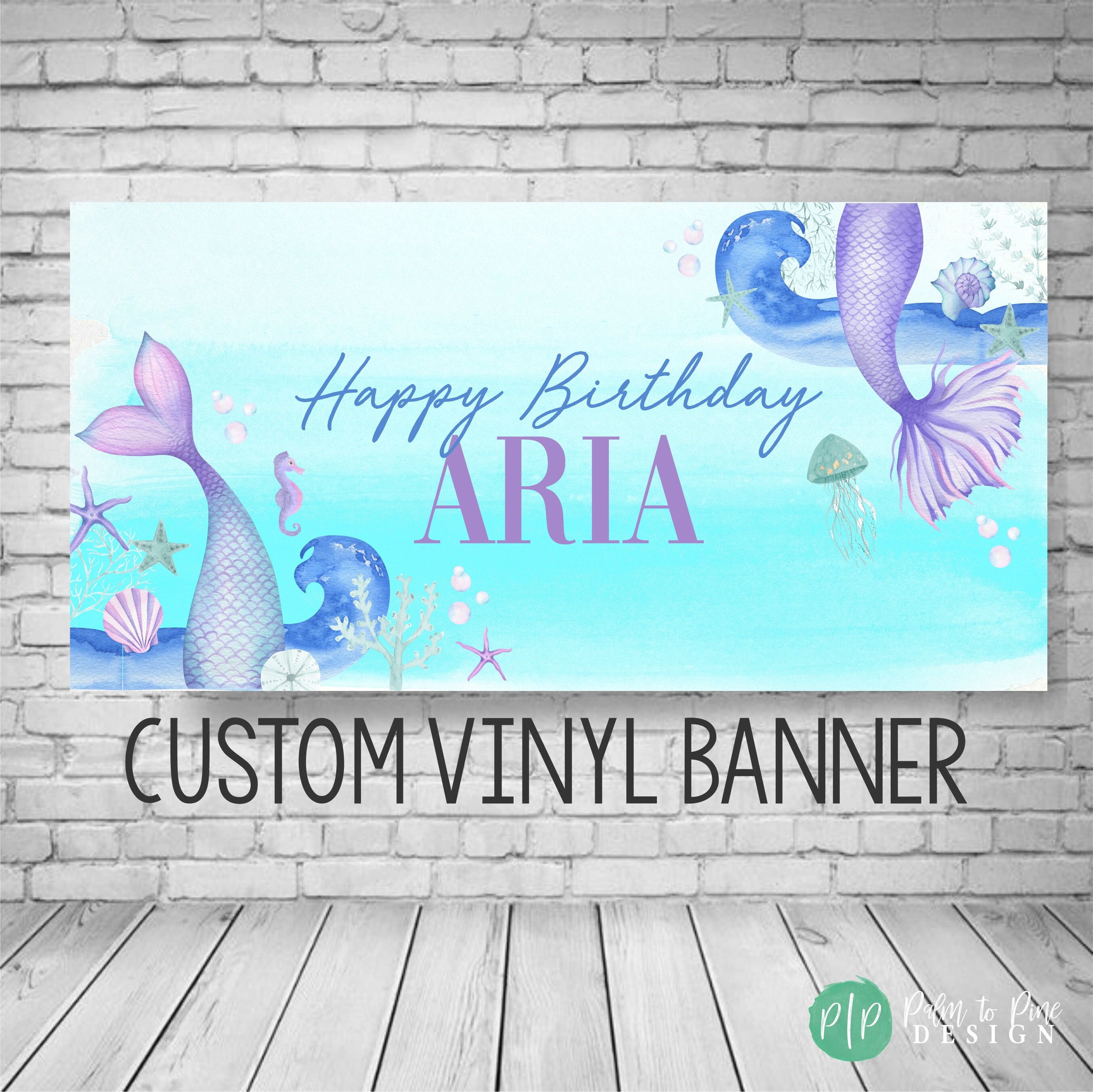 Mermaid Birthday Banner, Mermaid Birthday Party, Mermaid banner, Unde…
