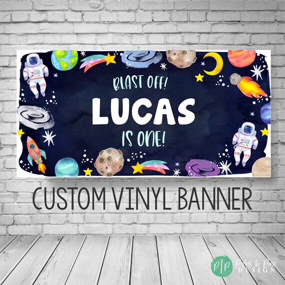 Space Banner Outer Space Birthday Banner Out Of This World Party Decorations Space Birthday Decor Astronaut Banner Space Galaxy Banner By Palm To Pine Design Catch My Party