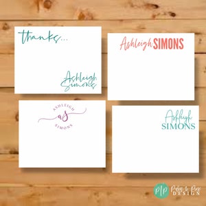 Personalized Stationery Set for women in modern calligraphy design