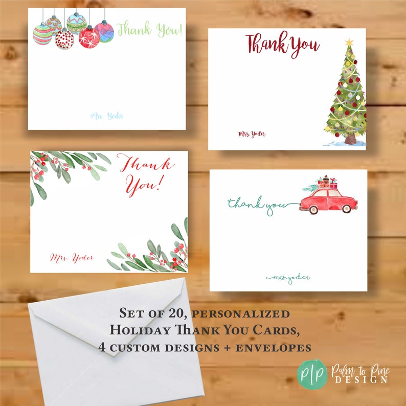 Personalized Thank You Cards Holiday Thank You Cards Thank Etsy