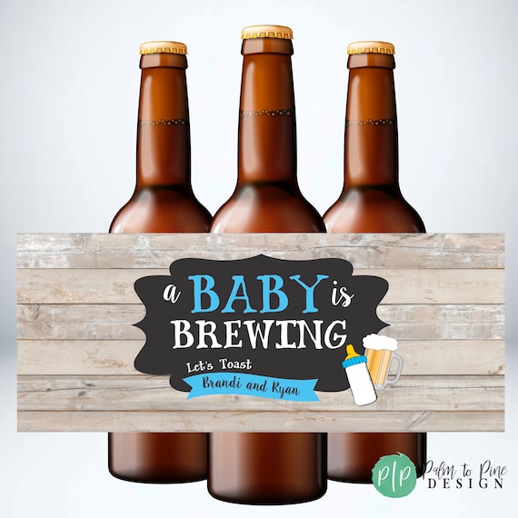 A Baby is Brewing Beer Bottle Labels, Baby Shower Beer Bottle Labels