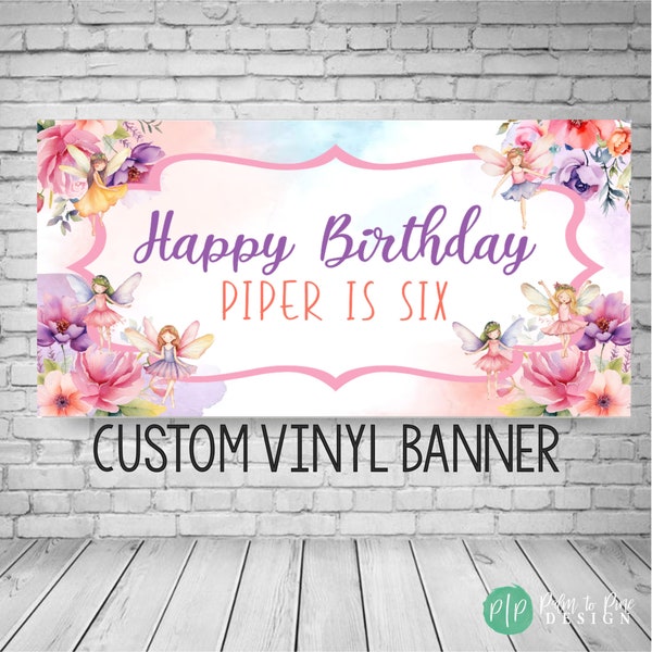 Fairy First Birthday Banner, Fairy Birthday Party, Fairytale Birthday Backdrop, Whimsical Birthday Banner, Fairy Party Decor, Fairy Banner