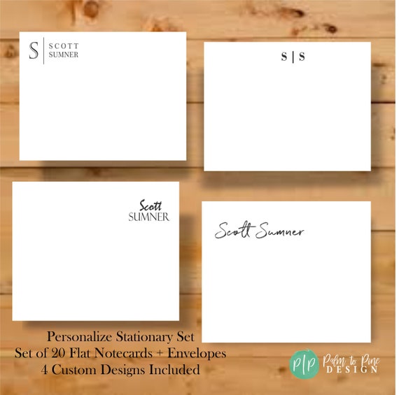 Stationery for Men, Personalized Stationary Notecards, Unique gift for