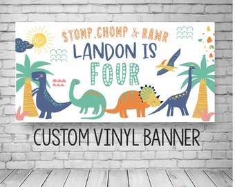 Dinosaur Birthday Banner, Dinosaur Birthday Party, Dino Backdrop, Dinosaur Party Decoration, Three Rex Banner, Dino Banner, Dino birthday