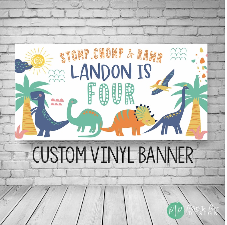 dinosaur birthday banner