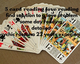 5 Card Love Reading, 6 Hour Relationship Reading, Problem Solving Reading