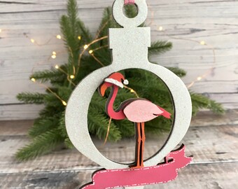 PERSONALISED Wooden REINDEER Christmas Tree Decoration Freestanding ANY COLOUR