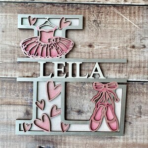 Letra de ballet personalizada / Decoración de baile personalizada / Arte mural de madera pintado a mano
