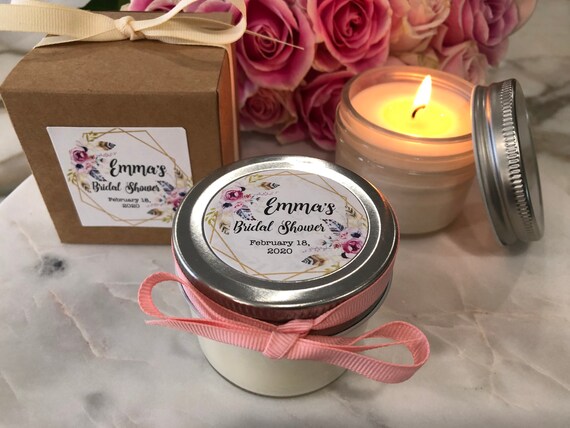 4 Oz Personalised Metal Candle Tin Wedding Party Thank You Favors, Bridal  Shower Baby Shower Candles Favors Return Gifts for Guests in Bulk 