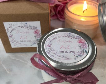 Candle Wedding Favors| Bulk Wedding candle favors for guests | Bridal Shower Favors| Personalized Candle Favors|Rustic Wedding Favors,