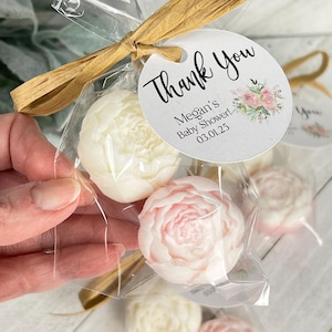 Peony Soap Favors-Baby Shower Girl in Bloom Bridal wedding decor,Dusty Rose Blush Wildflower Party Favors,MINI peony flower soap favors bulk