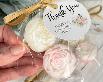 Peony MINI Soap Favors: Baby In Bloom Baby Shower Favors, Peony Scneted Mini Soap Blush Wedding Favors, Peony Bridal Shower