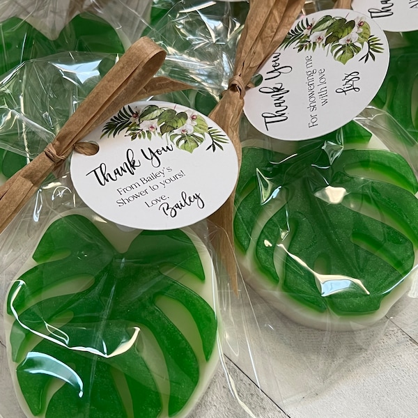 Monstera Leaf Soap Favors, Bridal Shower Favors, Baby Shower favors, Monstera  soaps,bridal shower soap favors, Tropical soap favors