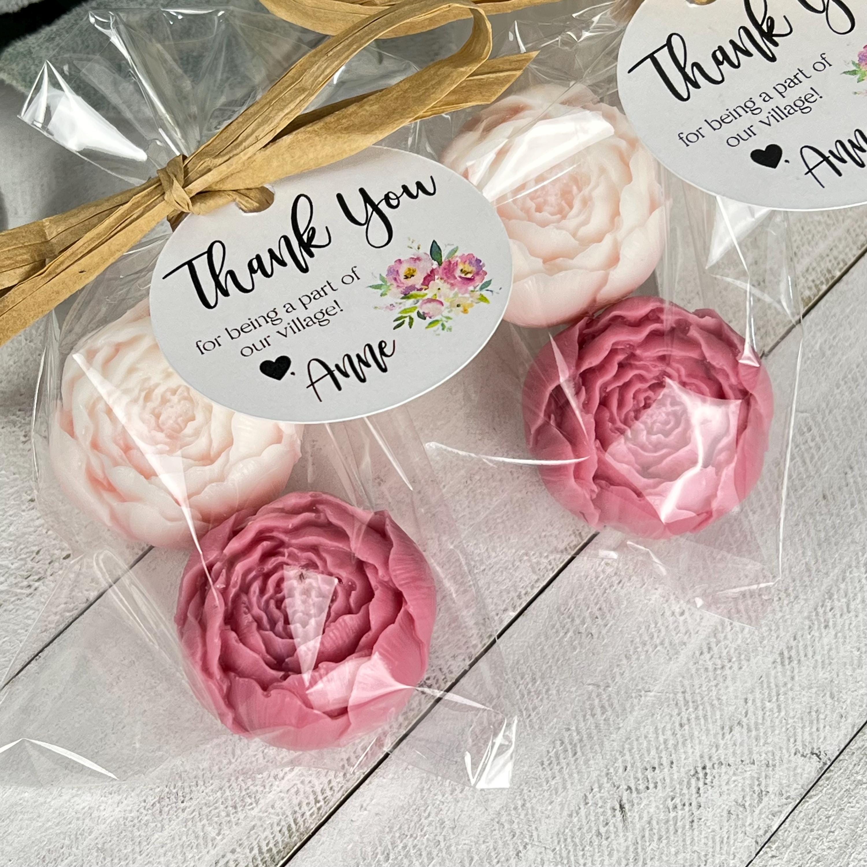 Peony Soap Favors-Baby Shower Girl in Bloom Bridal wedding decor,Dusty Rose Blush Wildflower Party Favors,MINI peony flower soap favors bulk