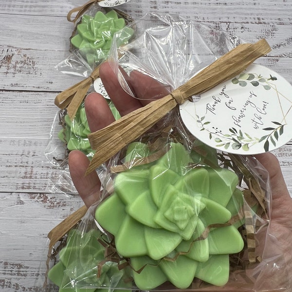 Succulent Soap Favors, wedding favors, Bridal Shower Favors, Baby Shower favors, sage green succulent soaps,moss green bridal soap favors