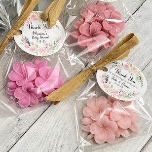 Plumeria Flower Soap Favors-Baby Shower Girl in Bloom Bridal wedding decor,Dusty Rose Blush Wildflower Party Favors, flower soap favors bulk